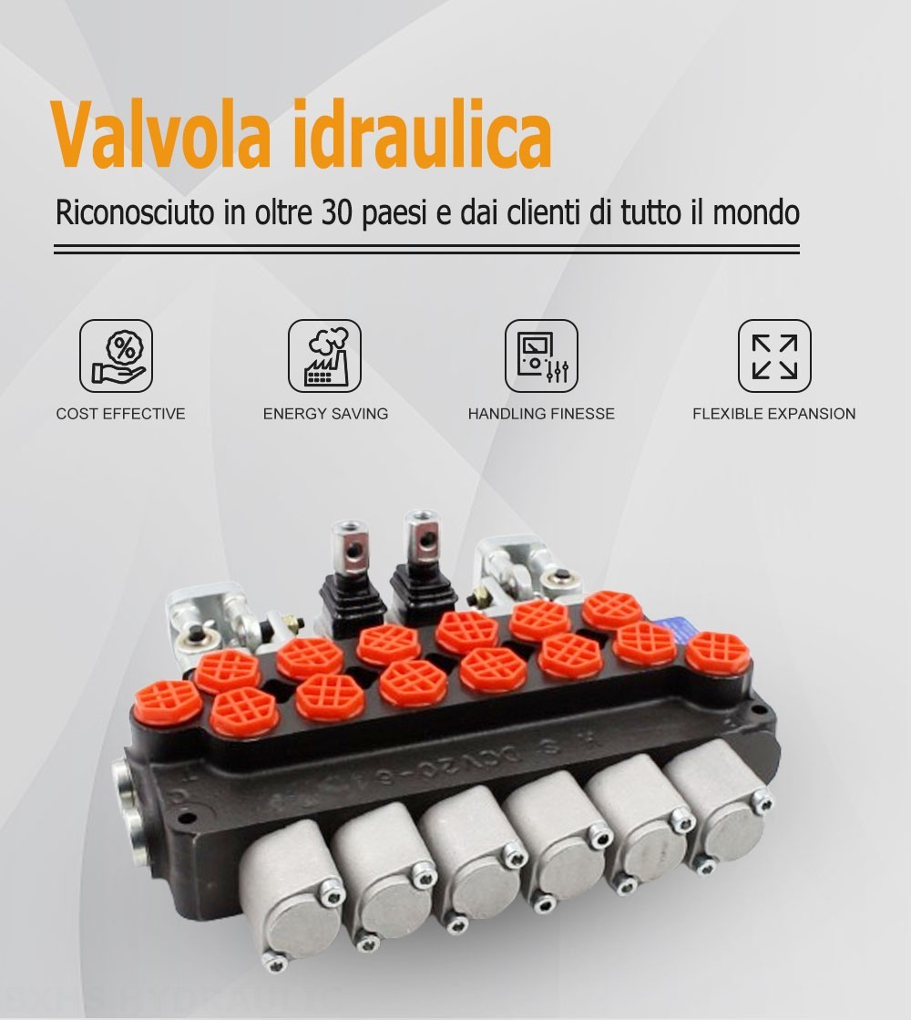 DCV20_Joystick and Manual Manuale e joystick 6 Spool Valvola direzionale monoblocco